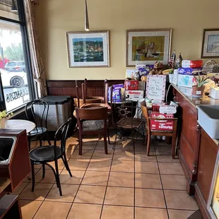 the interior of a bakery