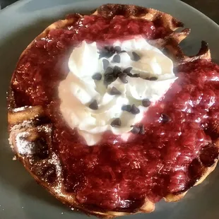 Strawberry chocolate chip waffle-less blurry in person! :D