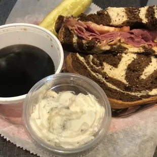 Hot Corned beef w au jus for dipping