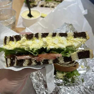 Homemade Egg Salad on toasted Marbled Rye (heaven!)