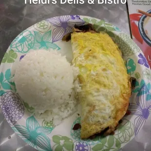 12/2/16 Omelet - bacon,mushroom, and cheddar cheese $7.28.   Yummy.