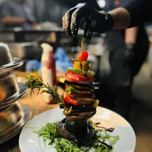 Wow your vegan guests with our seasonal Veggie Tower!