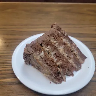 a piece of chocolate cake