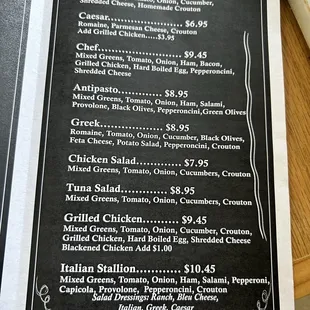 menu