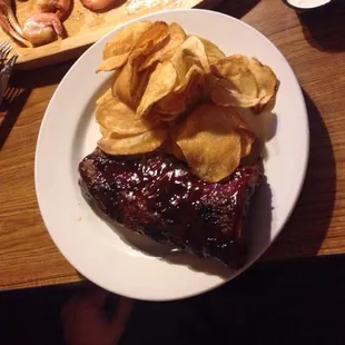 1/2 rack of ribs and pub chips