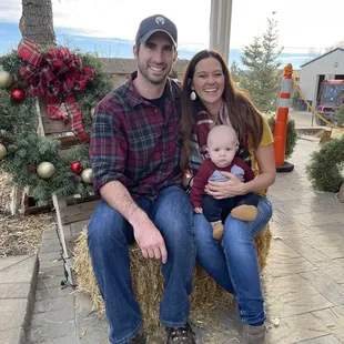 Cute wreath set up for pictures.