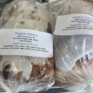 a variety of baked goods wrapped in plastic