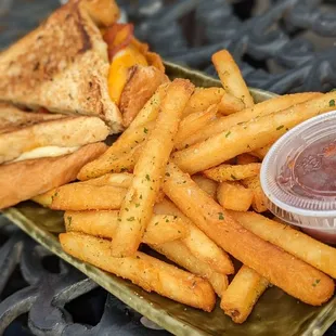 Chorizo Grilled Cheese and Fries