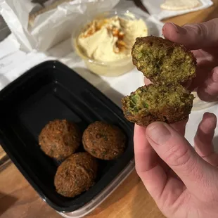 Falafel and hummus