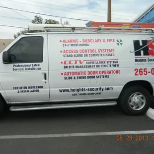 Look for our vans driving around.