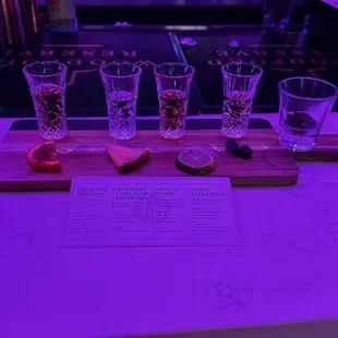 Tequila flight for Cinco de Mayo