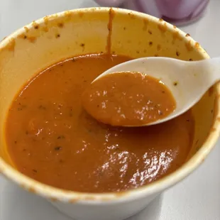 Tomato basil soup - yes it was full I had already started to eat... it is phenomenal!