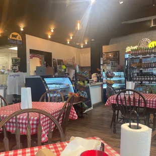 Front counter, a bit of the shop and dining area.