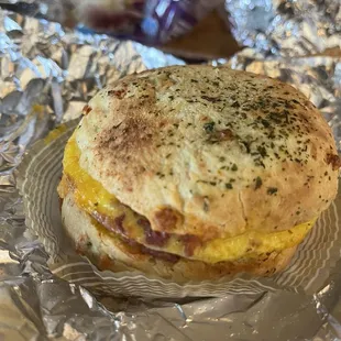 Breakfast Biscuit Sandwich Bacon &amp; Cheddar