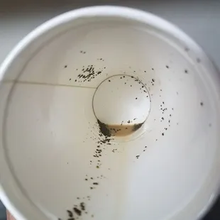 09/08 in the AM...when I started choking on grounds on a last sip I had to check it out. Sure enough...! Go elsewhere if you want coffee!