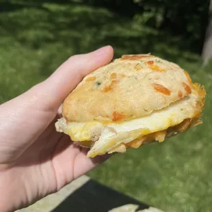 Sausage, egg, and cheese sandwich