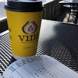 Chai Latte on the patio