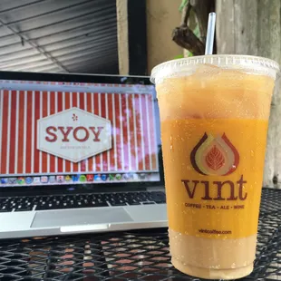 Iced coffee on the patio