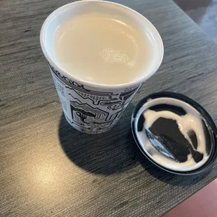 This is the White hot chocolate, it is creamy and brings a nice warm feeling and is super tasty. I would recommend.