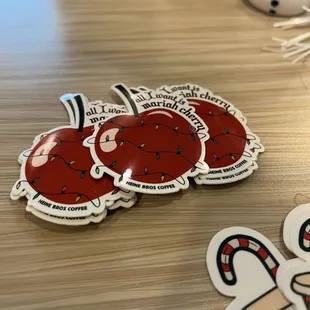 a closeup of the stickers