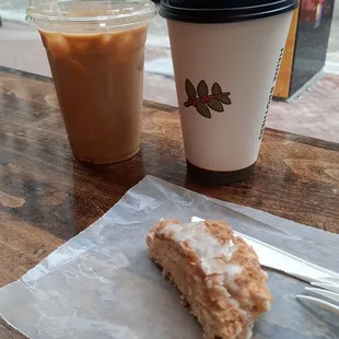 a donut and a cup of coffee