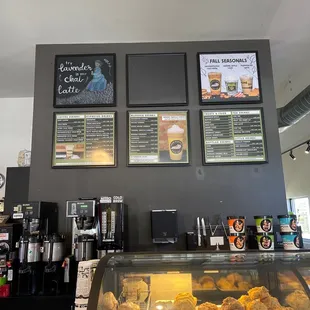 the menus on the wall