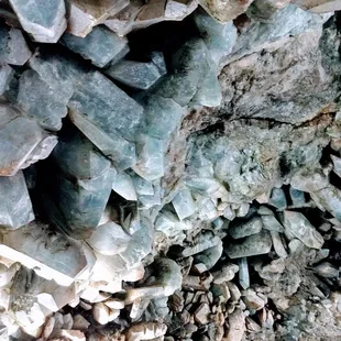 a cave filled with rocks