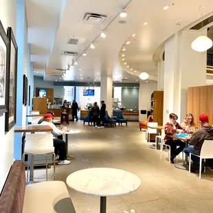 people sitting at tables