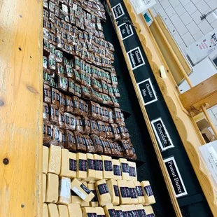 a variety of cheeses