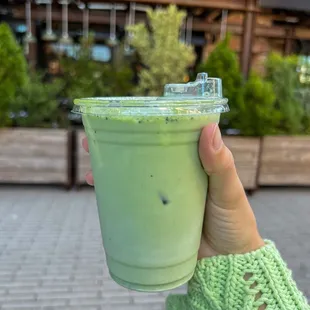 Iced matcha latte