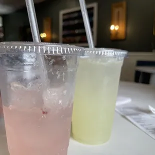 Fresh lemonade, and blackberry limeade.