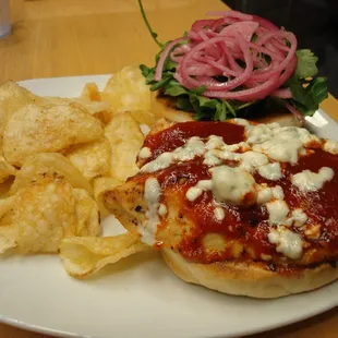 Chipotle Buffalo Chicken #bestthingiatecbus with kettle chips!