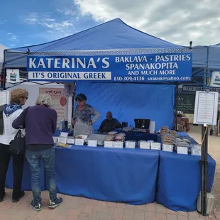 Greek pastries and food.