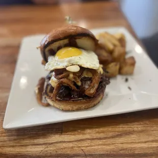 Brisket breakfast sandwich