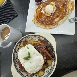 Blackberry Banana Brie Griddle Cakes
