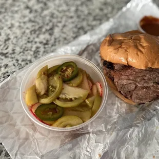 Beef Brisket Sandwich + Green Tomato Kimchi