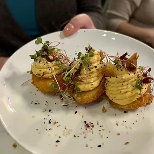 a plate of appetizers