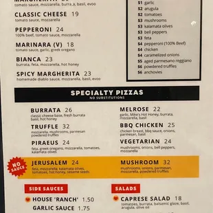 Menu as of June 2023 (p. 1)