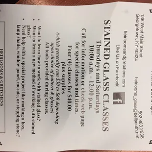 Stained glass classes