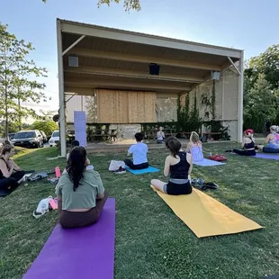 Yoga at the amphitheater