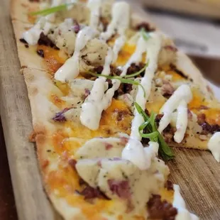 Loaded mashed potatoe flat bread