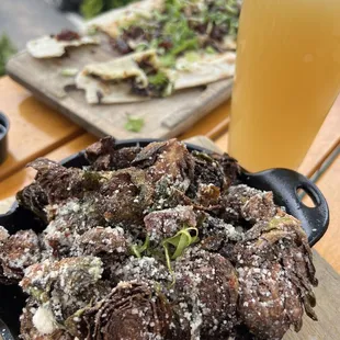 Brussels mushroom flatbread