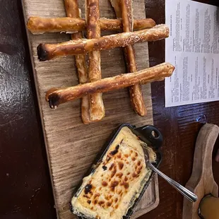 Pretzel sticks with beer cheese