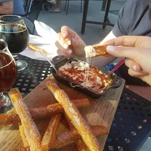 Hummus Cheese and Pretzel