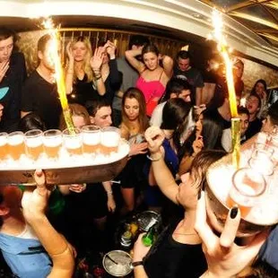 Shot trays from bottle service