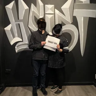 Spontaneous escape room date after work. so tired after a long day in the office so doing y'all a favor by blurring out our faces :)