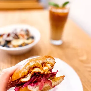 Crispy Chicken Sandwich (pickled slaw makes this dish)