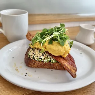 Avocado Toast, Bacon, Egg