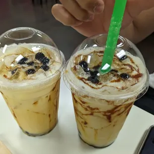 two cups of iced coffee