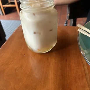 Chai milk tea with boba